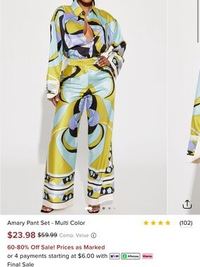 Fashion Nova Multi-Color Wide Leg Pants